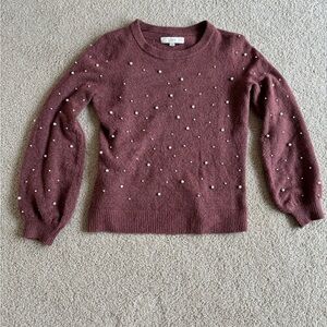 LOFT Pearl Embellished Sweater